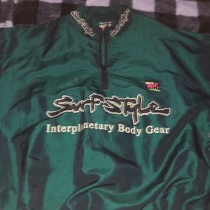 Vintage 90s Surf Style green pull over